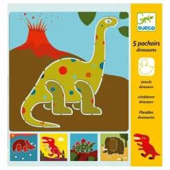 5 pochoirs dinosaures