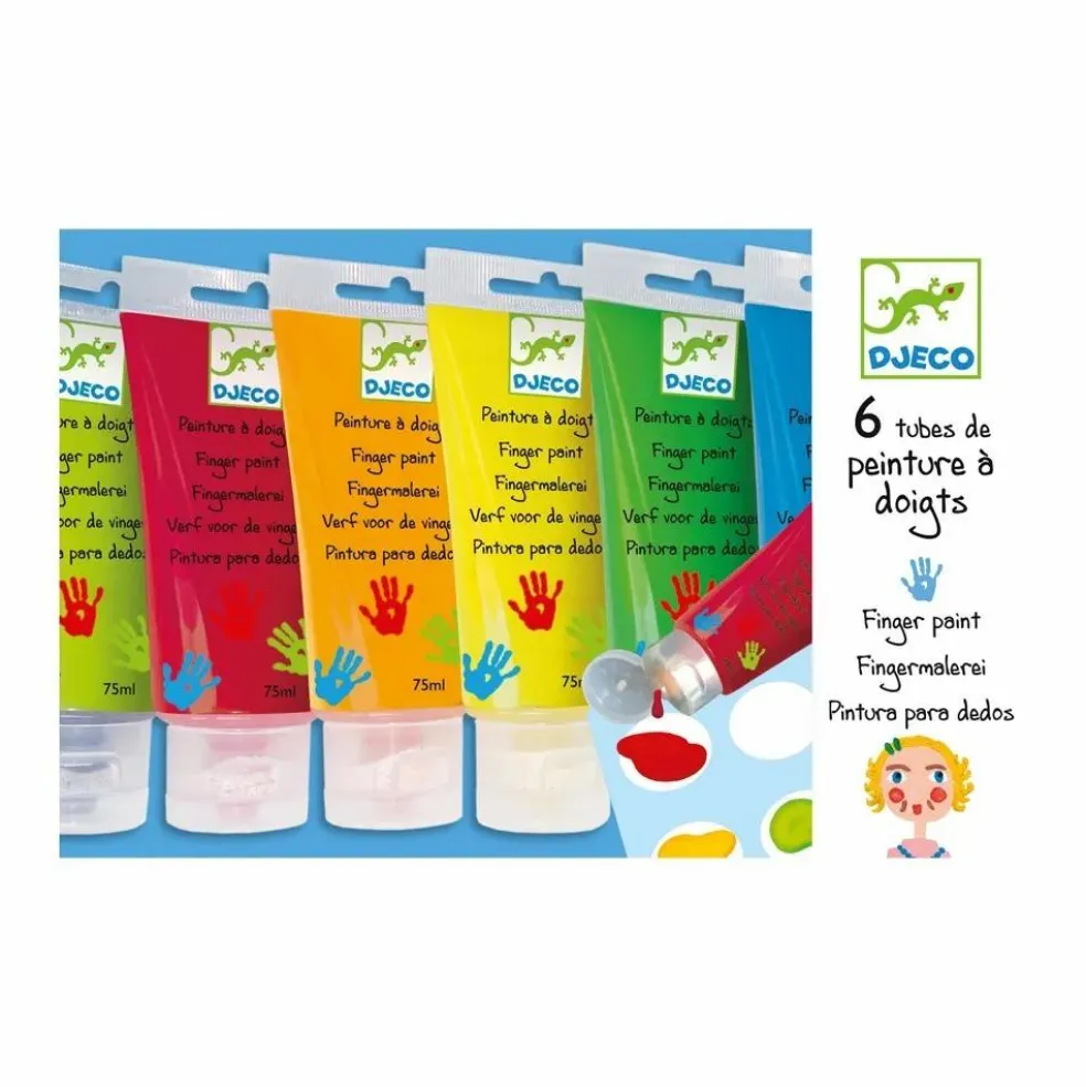 6 Tubes de peinture à doigts