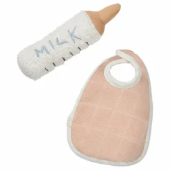 Accessoires poupée Babykin - Biberon et bavoir | Vieux Rose
