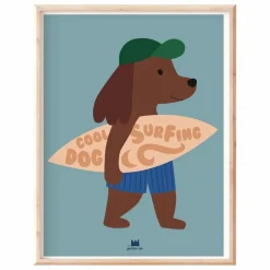 Affiche Chien Surfeur