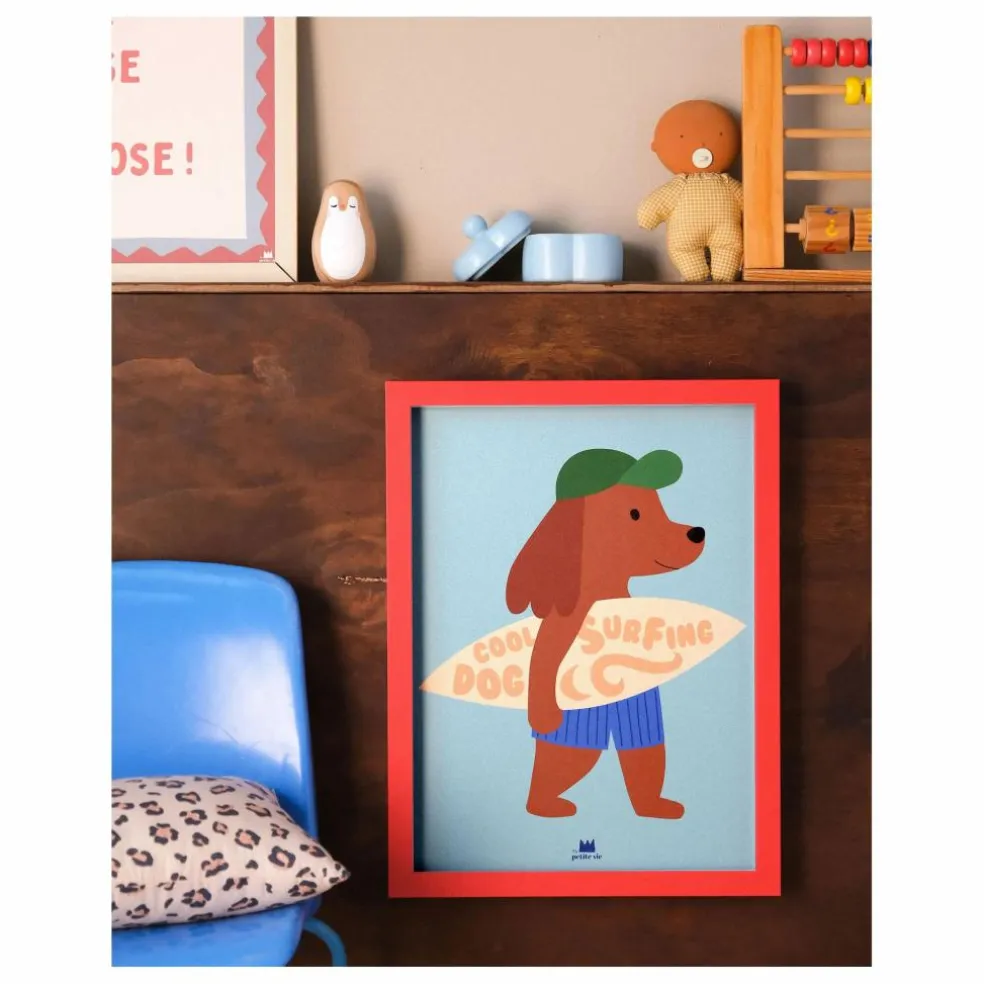 Affiche Chien Surfeur