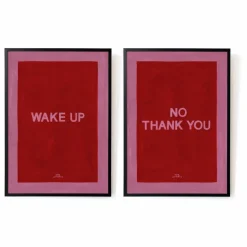 Affiches A4 Wake up - No, Thank you | Rouge
