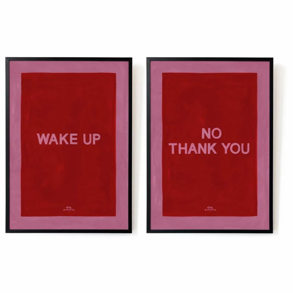 Affiches A4 Wake up - No, Thank you | Rouge