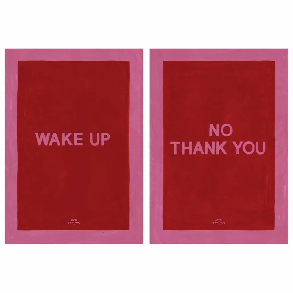 Affiches A4 Wake up - No, Thank you | Rouge