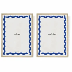 Affiches Wake up - Maybe later - Set de 2 | Bleu
