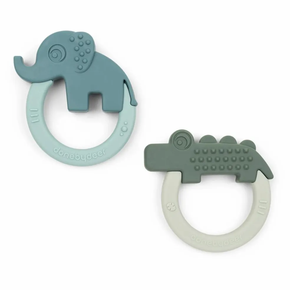 Anneau de dentition Deer - Set de 2 | Vert