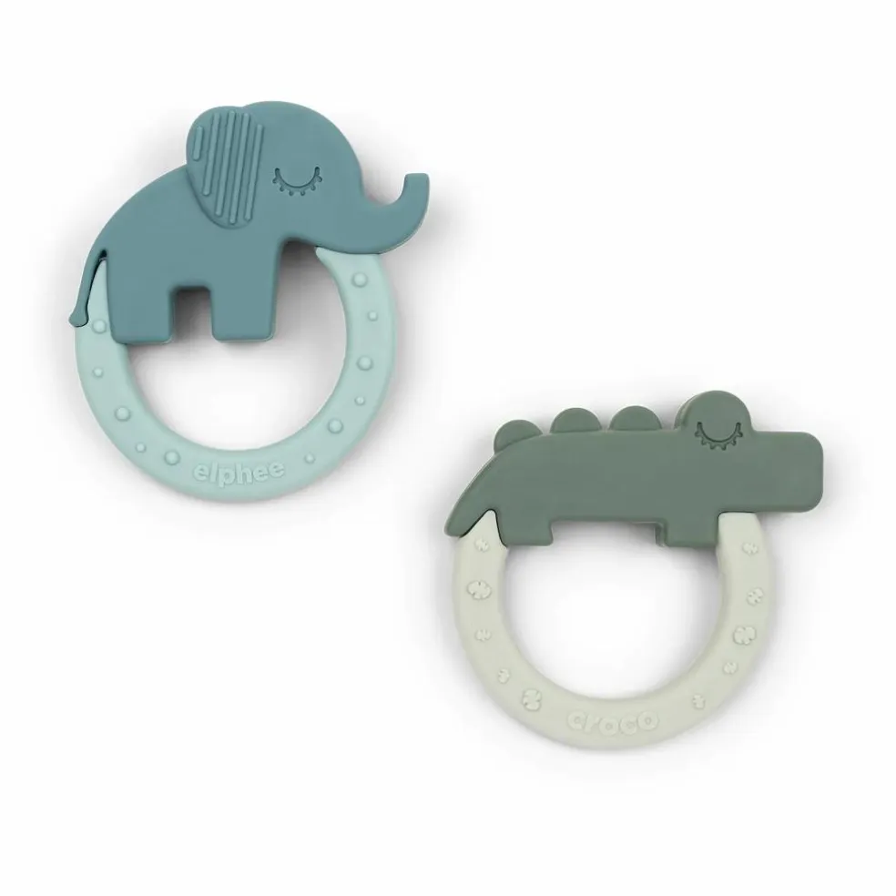 Anneau de dentition Deer - Set de 2 | Vert