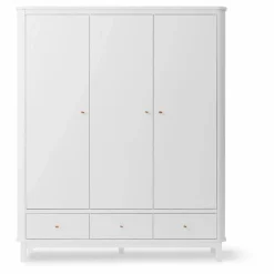 Armoire 3 portes en bouleau 204x168 cm | Blanc