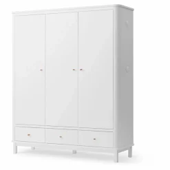 Armoire 3 portes en bouleau 204x168 cm | Blanc