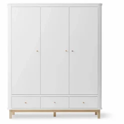 Armoire 3 portes en chêne | Blanc