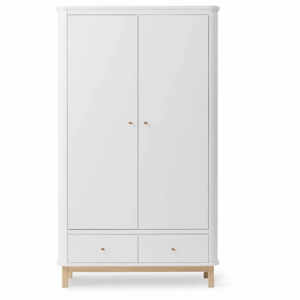 Armoire 2 portes en chêne | Blanc