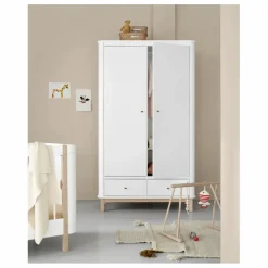 Armoire 2 portes en chêne | Blanc