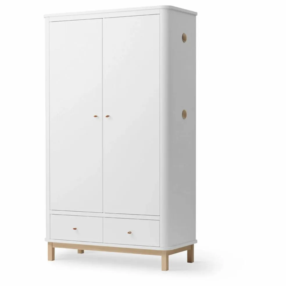 Armoire 2 portes en chêne | Blanc