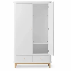 Armoire 2 portes en chêne | Blanc