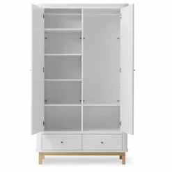 Armoire 2 portes en chêne | Blanc