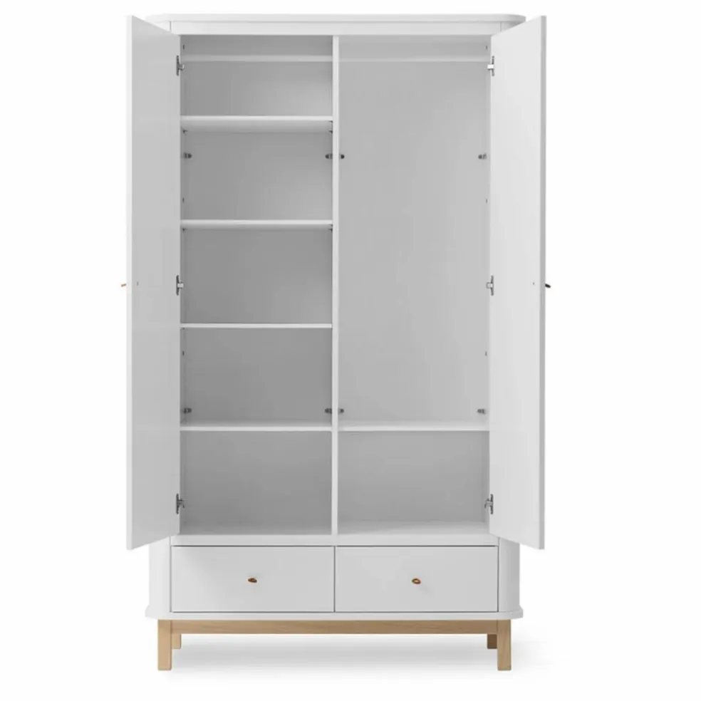 Armoire 2 portes en chêne | Blanc