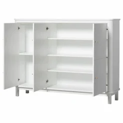 Armoire multi-rangement 3 portes en bouleau | Blanc