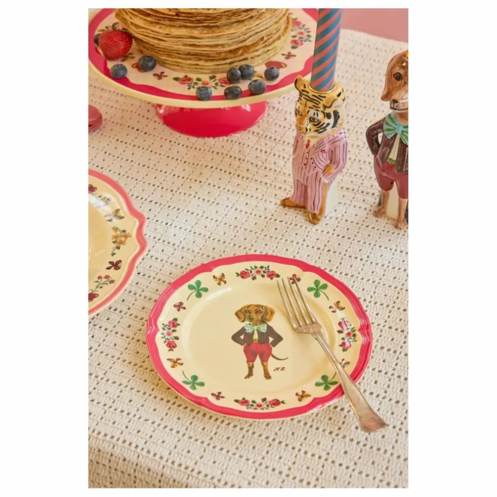 Assiette à dessert en mélamine - Rice x Nathalie Lété | Rose