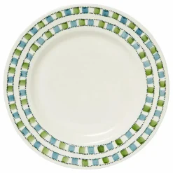 Assiette à dîner à damiers | Bleu Vert