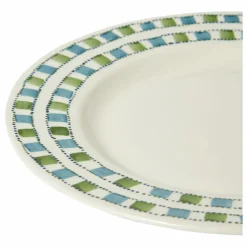 Assiette à dîner à damiers | Bleu Vert