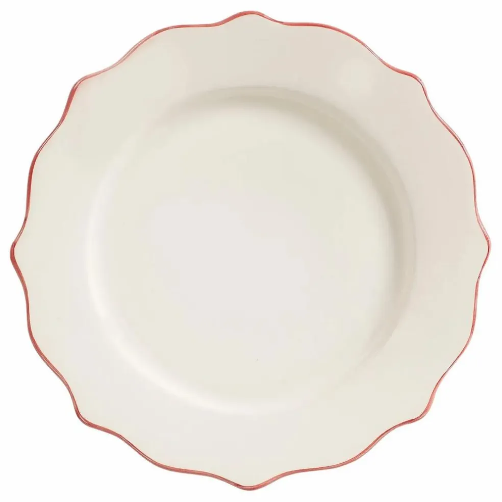 Assiette à dîner Carmine Scalloped | Carmin