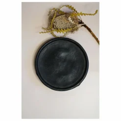 Assiette avec piétement en terracotta | Noir