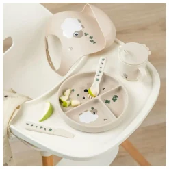 Assiette compartimentée avec ventouse Tiny Farm | Sable