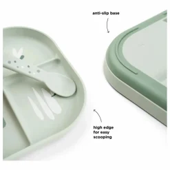 Assiette compartimentée Croco | Sauge
