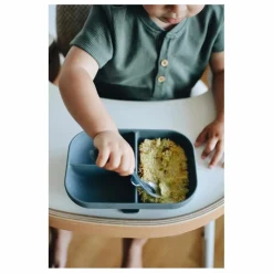 Assiette compartimentée en silicone | Gris anthracite