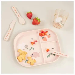 Assiette compartimentée Tiny Farm | Rose