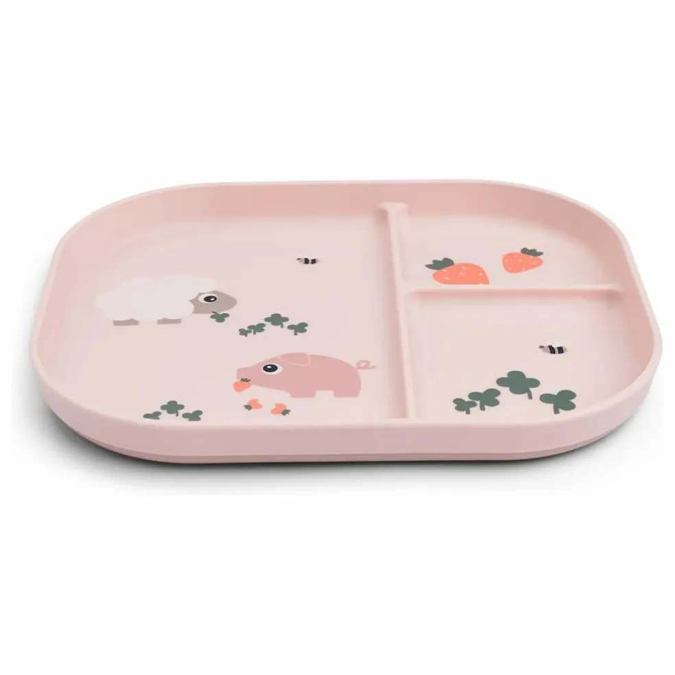 Assiette compartimentée Tiny Farm | Rose