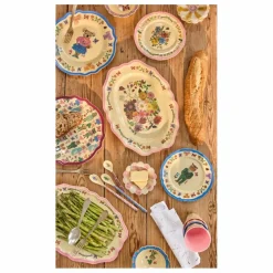 Assiette creuse en mélamine Vintage - Rice x Nathalie Lété | Bleu