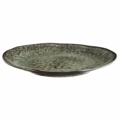 Assiette en grès | Vert foncé