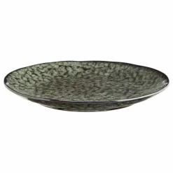 Assiette en grès | Vert foncé