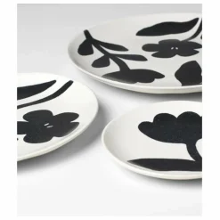 Assiette en grès Flora | Noir