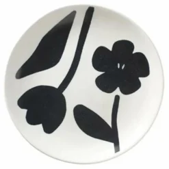 Assiette en grès Flora | Noir