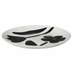 Assiette en grès Flora | Noir