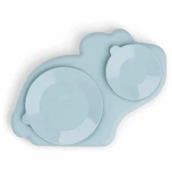 Assiette en silicone avec ventouse Dotti | Bleu ciel