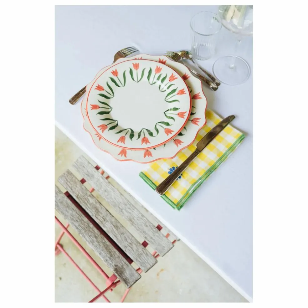 Assiette Fan Fan 22 cm | Bleu