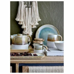 Assiette Heather en grès D27 cm | Gris vert