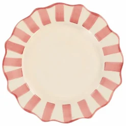 Assiette rayée - 27cm | Rose