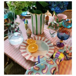 Assiette rayée - 27cm | Rose