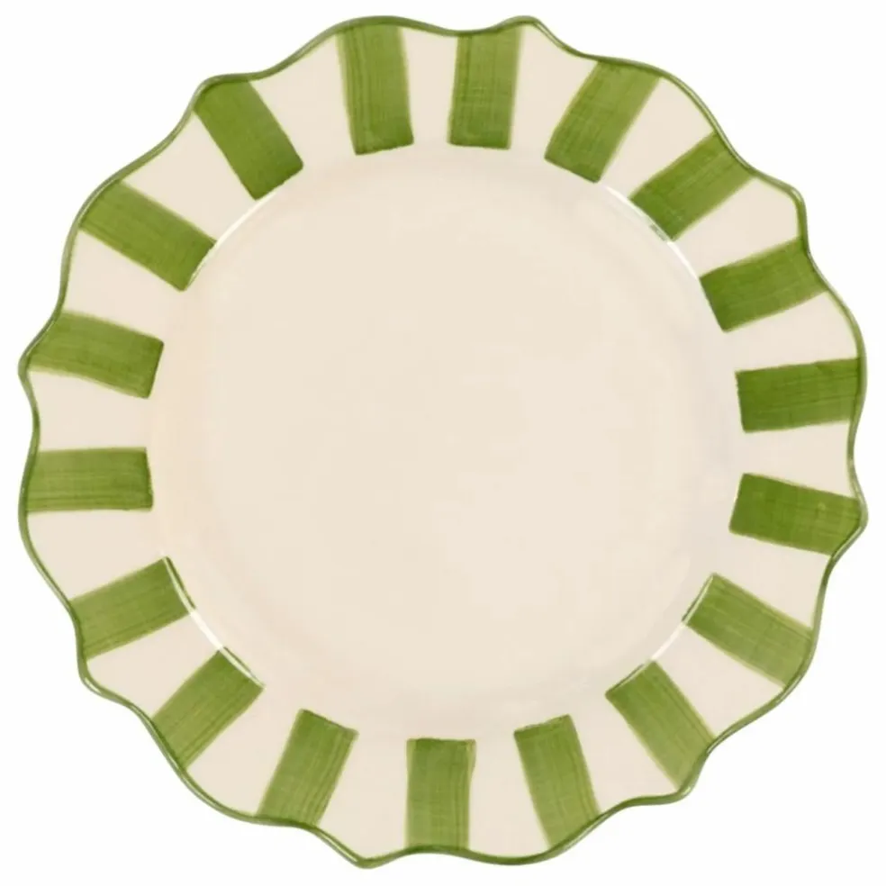 Assiette rayée - 22cm | Vert