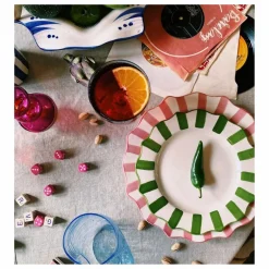 Assiette rayée - 22cm | Vert