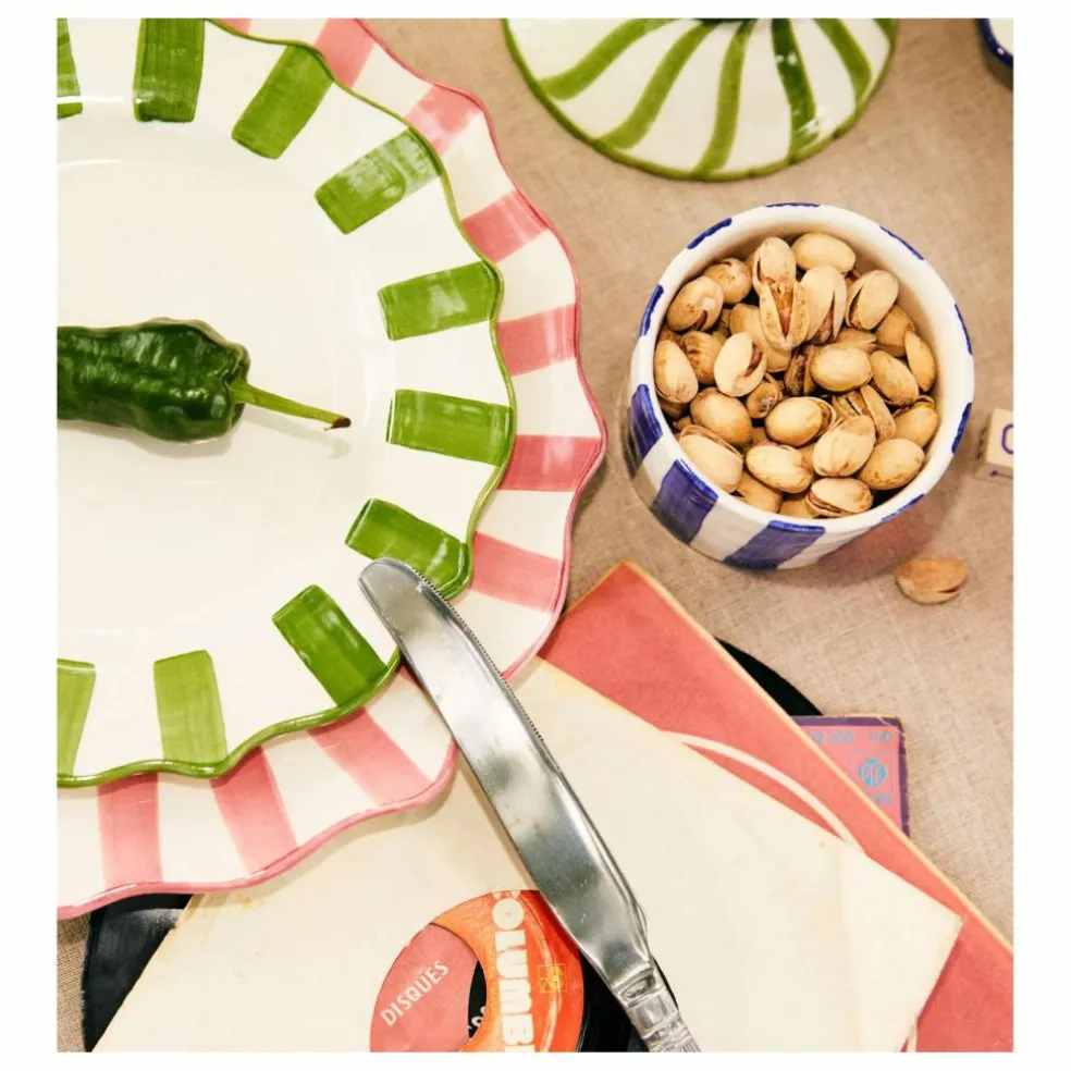 Assiette rayée - 22cm | Vert
