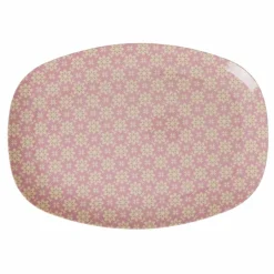 Assiette rectangulaire Graphic flower en melanine