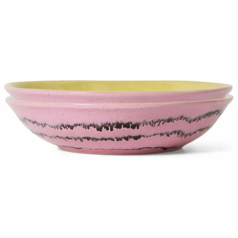 Assiettes creuses Bubble - Set de 2 | Rose