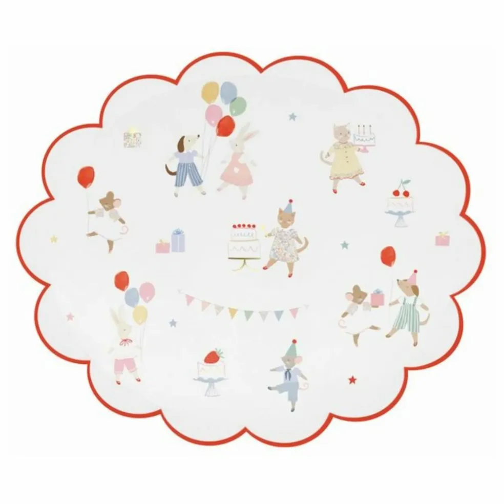 Assiettes d'anniversaire Animal Friends - Set de 8