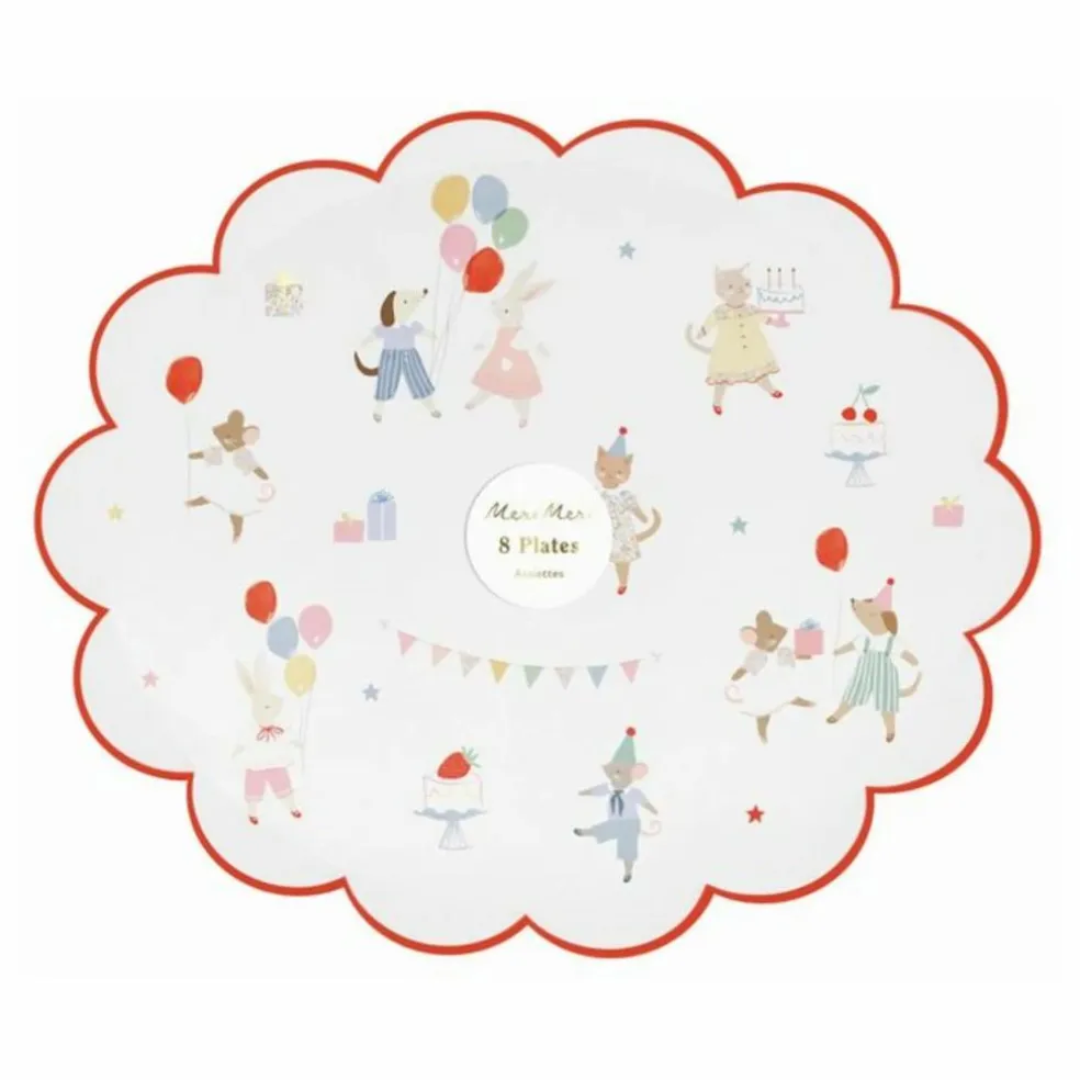 Assiettes d'anniversaire Animal Friends - Set de 8