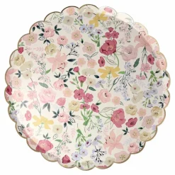 Assiettes en carton English Garden - Set de 8